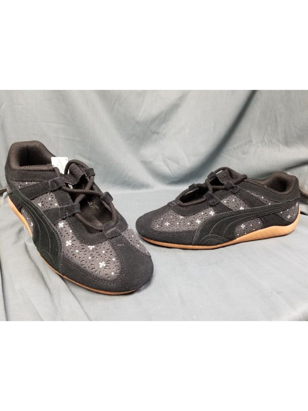 Puma Speedcat Go Bejewelled Black Suede Sneakers Women's Size 6.5 NEW NO BOX!